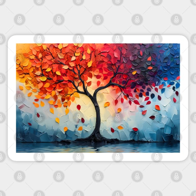 colorful tree Sticker by peace and love